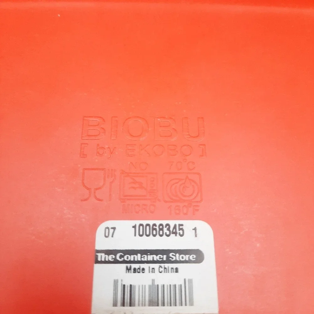 BIOBU by EKOBO Orange Rectangular Serving Tray‎ Bamboo Melamine BPA Free